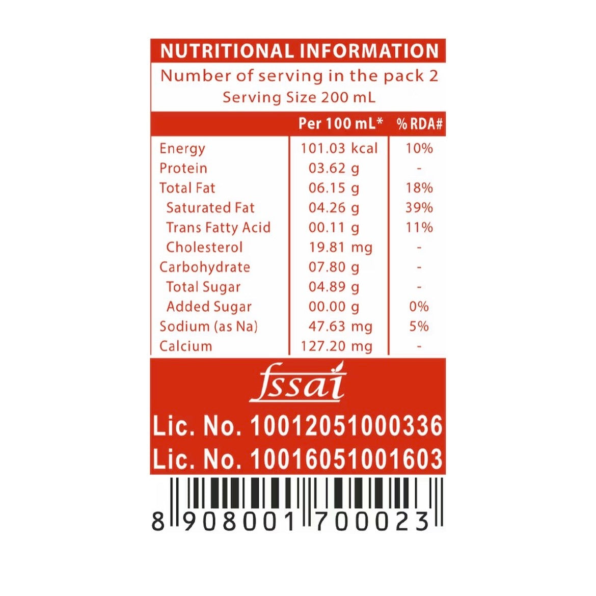 Namaste India Full Cream Milk